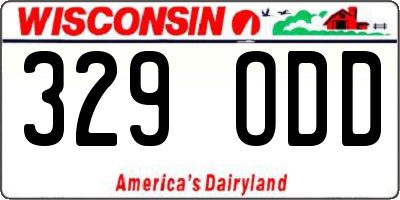 WI license plate 329ODD