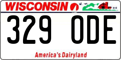 WI license plate 329ODE