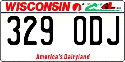 WI license plate 329ODJ