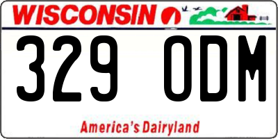 WI license plate 329ODM