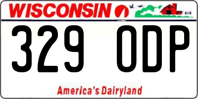 WI license plate 329ODP