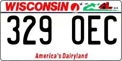 WI license plate 329OEC