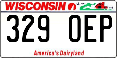 WI license plate 329OEP