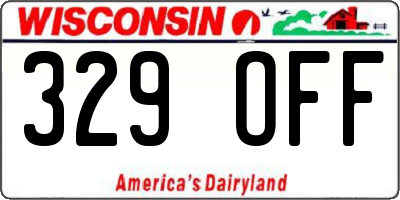 WI license plate 329OFF