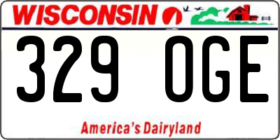 WI license plate 329OGE