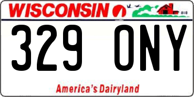 WI license plate 329ONY