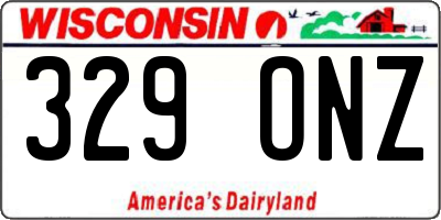 WI license plate 329ONZ