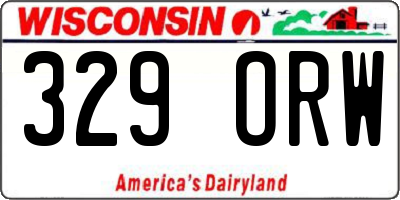 WI license plate 329ORW