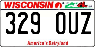 WI license plate 329OUZ