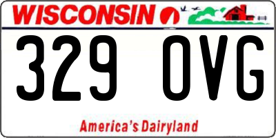 WI license plate 329OVG