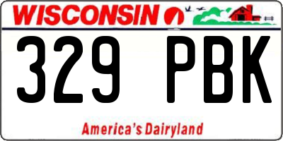 WI license plate 329PBK