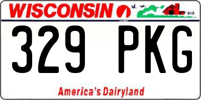 WI license plate 329PKG