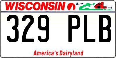 WI license plate 329PLB