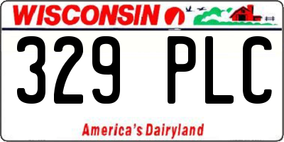 WI license plate 329PLC