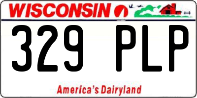 WI license plate 329PLP