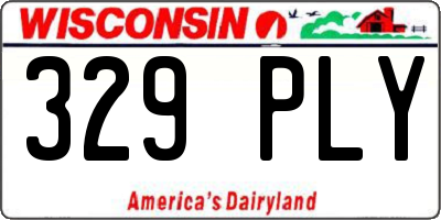 WI license plate 329PLY