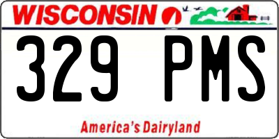WI license plate 329PMS