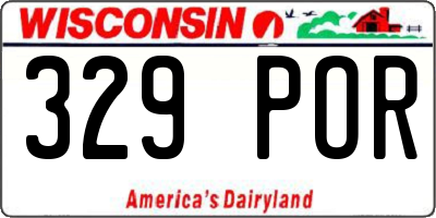 WI license plate 329POR