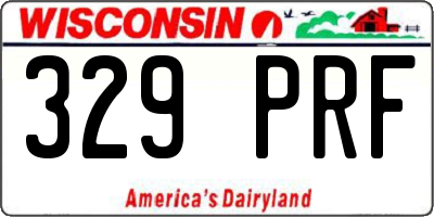 WI license plate 329PRF