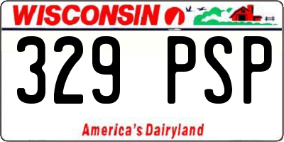 WI license plate 329PSP