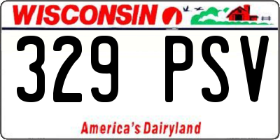 WI license plate 329PSV