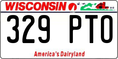 WI license plate 329PTO