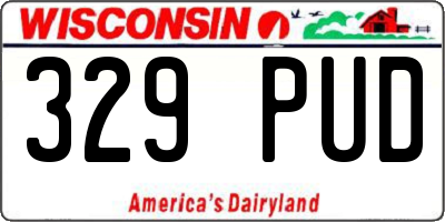WI license plate 329PUD