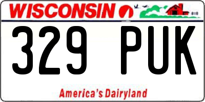 WI license plate 329PUK