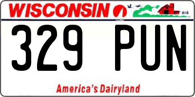 WI license plate 329PUN