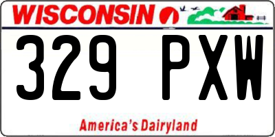WI license plate 329PXW