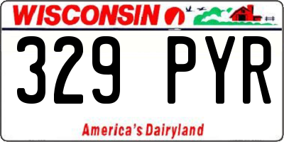 WI license plate 329PYR