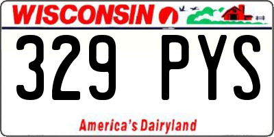 WI license plate 329PYS