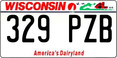 WI license plate 329PZB