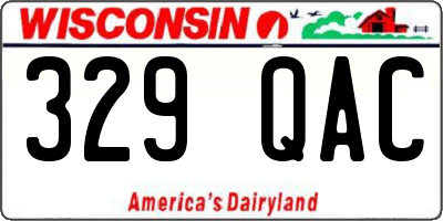 WI license plate 329QAC