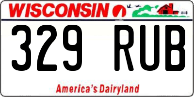WI license plate 329RUB