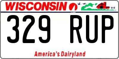 WI license plate 329RUP