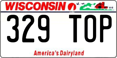 WI license plate 329TOP