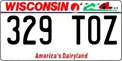 WI license plate 329TOZ