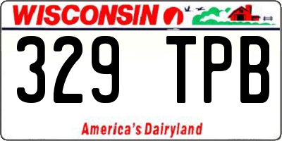 WI license plate 329TPB