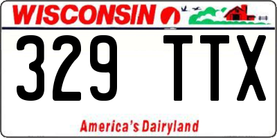 WI license plate 329TTX