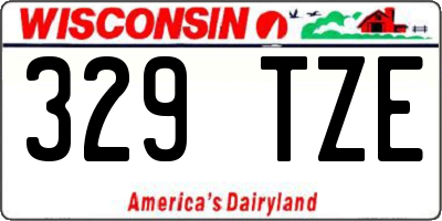 WI license plate 329TZE