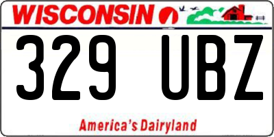 WI license plate 329UBZ
