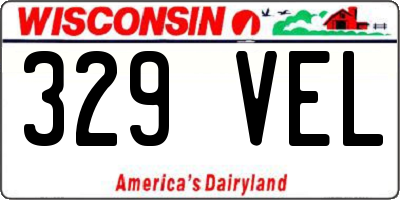 WI license plate 329VEL