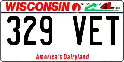 WI license plate 329VET
