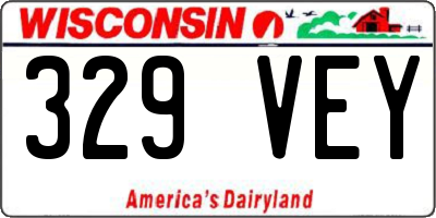WI license plate 329VEY