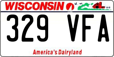 WI license plate 329VFA