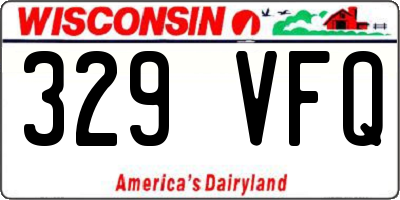 WI license plate 329VFQ