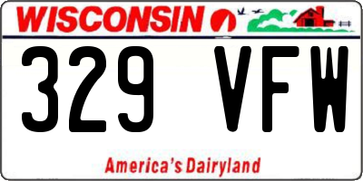 WI license plate 329VFW