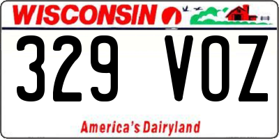 WI license plate 329VOZ