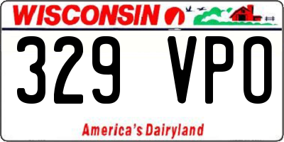WI license plate 329VPO